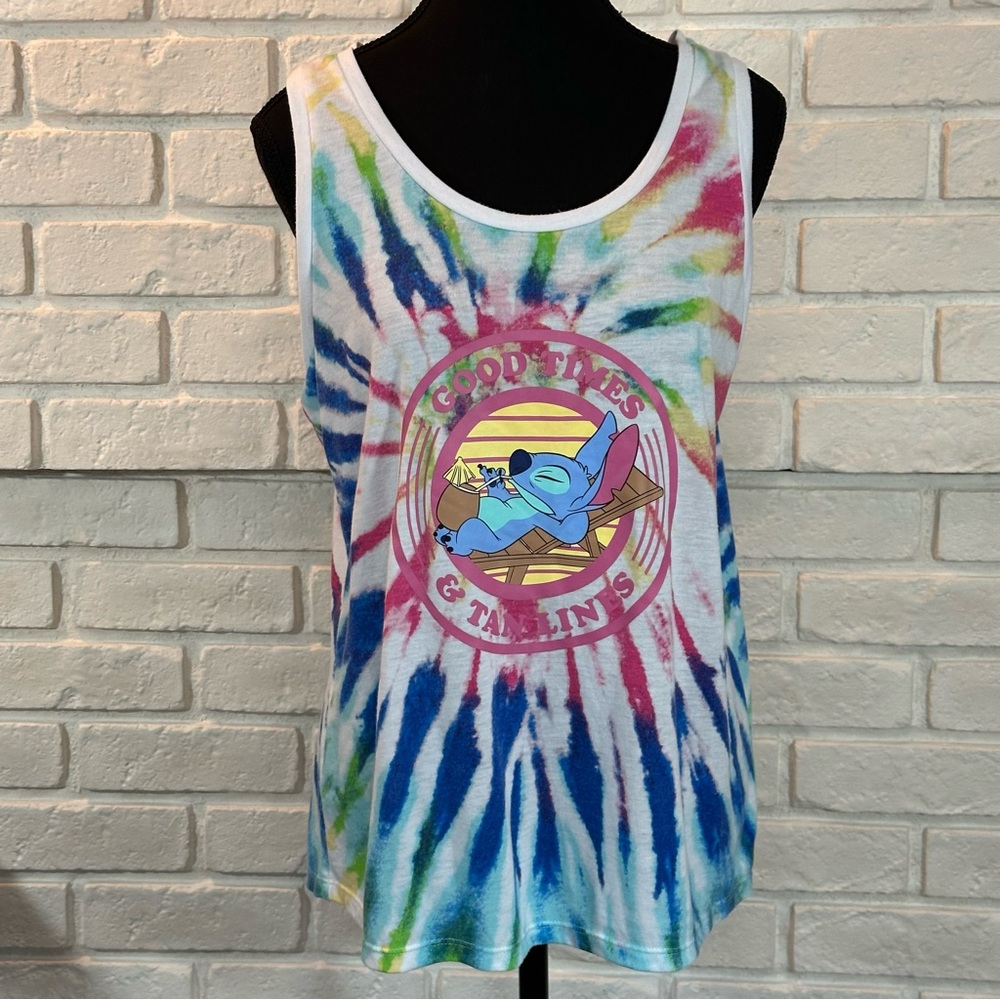 Disney Tie Dye Lilo and Stitch Tank Top Medium GUC